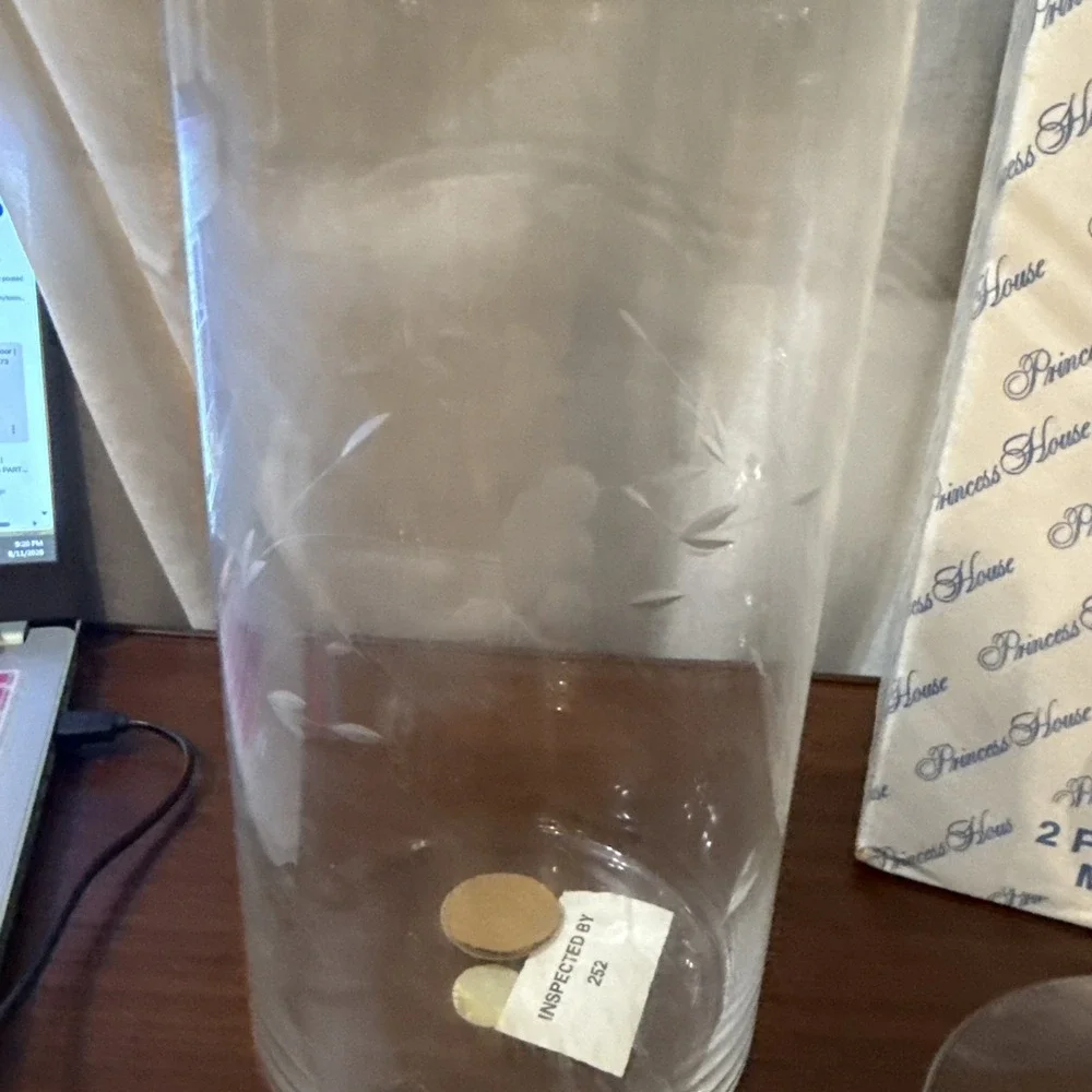 princess house 2 piece crystal vase new in box